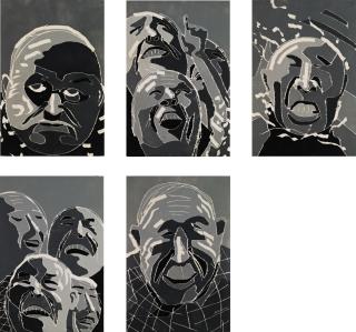 Fang Lijun - Woodblock Print Series (Five Works)