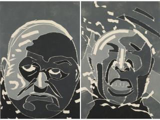 Fang Lijun - Woodblock Print Series (Two Works)