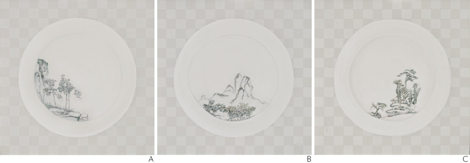 Fang Marvin-Minto - A: Shakei-Borrowing Landscape 1; B: Shakei-Borrowing Landscape 2; C: Shakei-Borrowing Landscape 6 [Three Works]