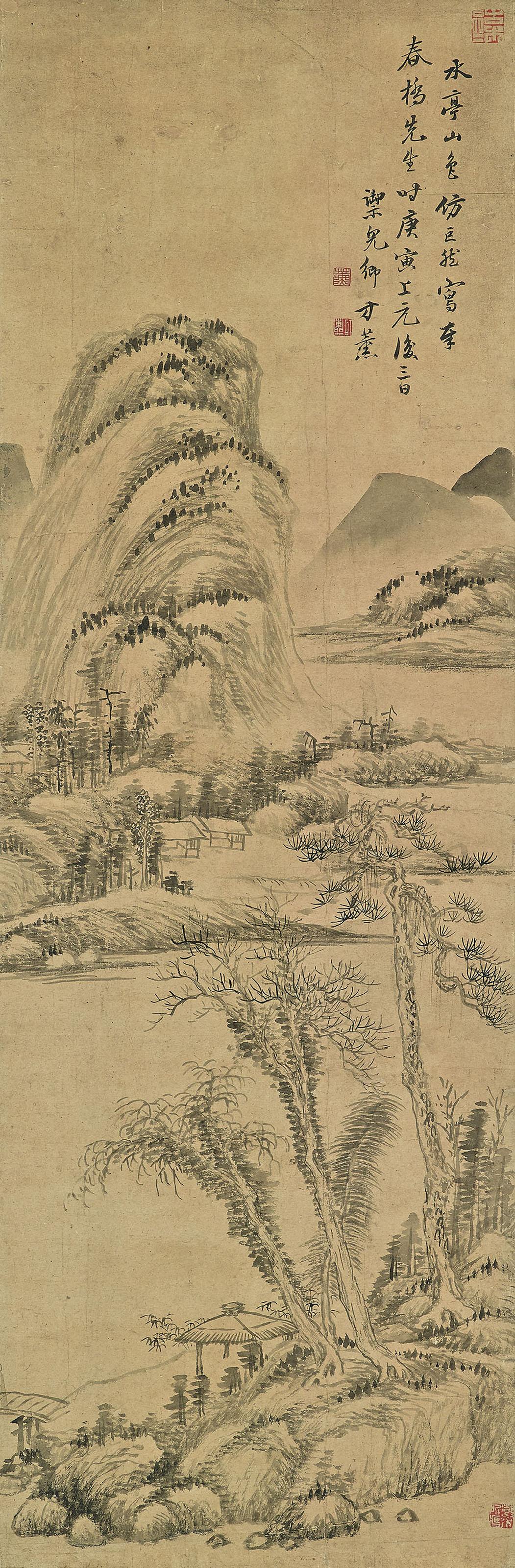 Fang Xun - Pavilion by the River