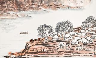 Fang Zhaolin - Village by the River, 1972