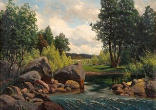 Fanny Churberg - River Landscape.