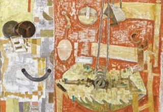 Fausto Pirandello - Composizione con oggetti elettrici