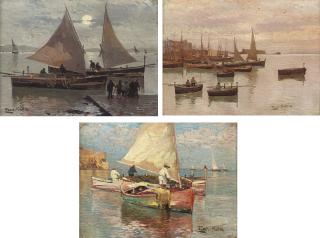 Fausto Pratella - Collecting fruits of the sea; Fishing by moonlight; and The Bay of Naples at dusk