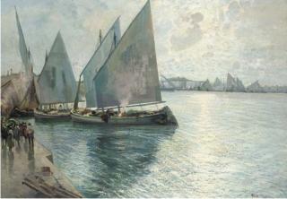 Fausto Pratella - Fishing boats mooring at dusk