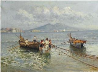 Fausto Pratella - Napoli, Pescatori A Mergellina