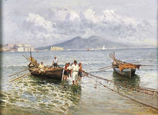 Fausto Pratella - Napoli, pescatori a Mergellina
