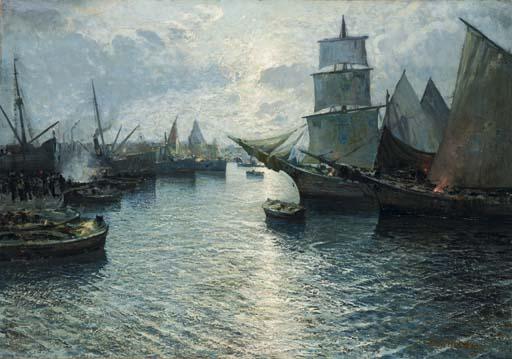 Fausto Pratella - Riflessi di Luna Tra Le Barche