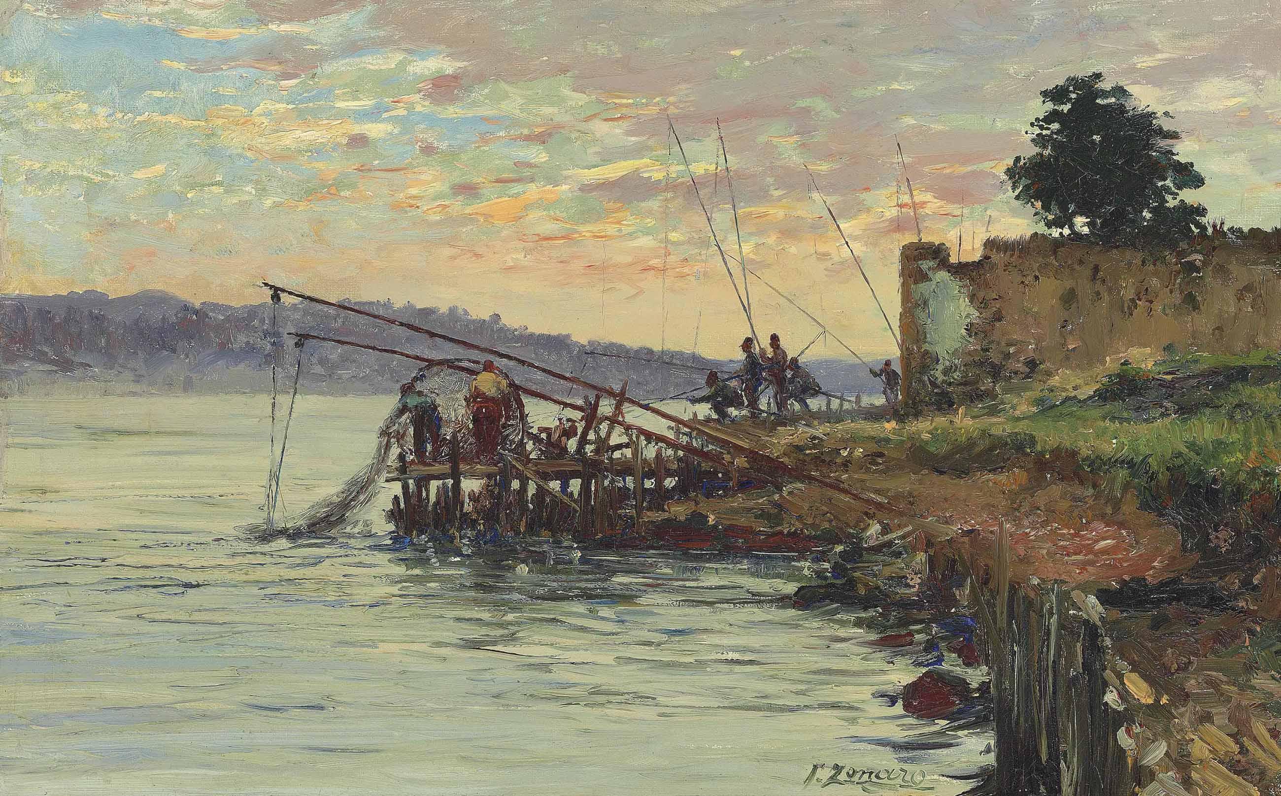 Fausto Zonaro - Fishermen by the Bosphorus, Scutari