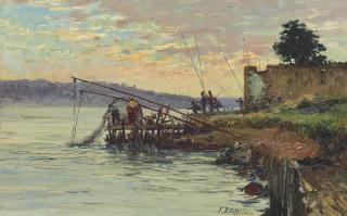 Fausto Zonaro - Fishermen by the Bosphorus, Scutari