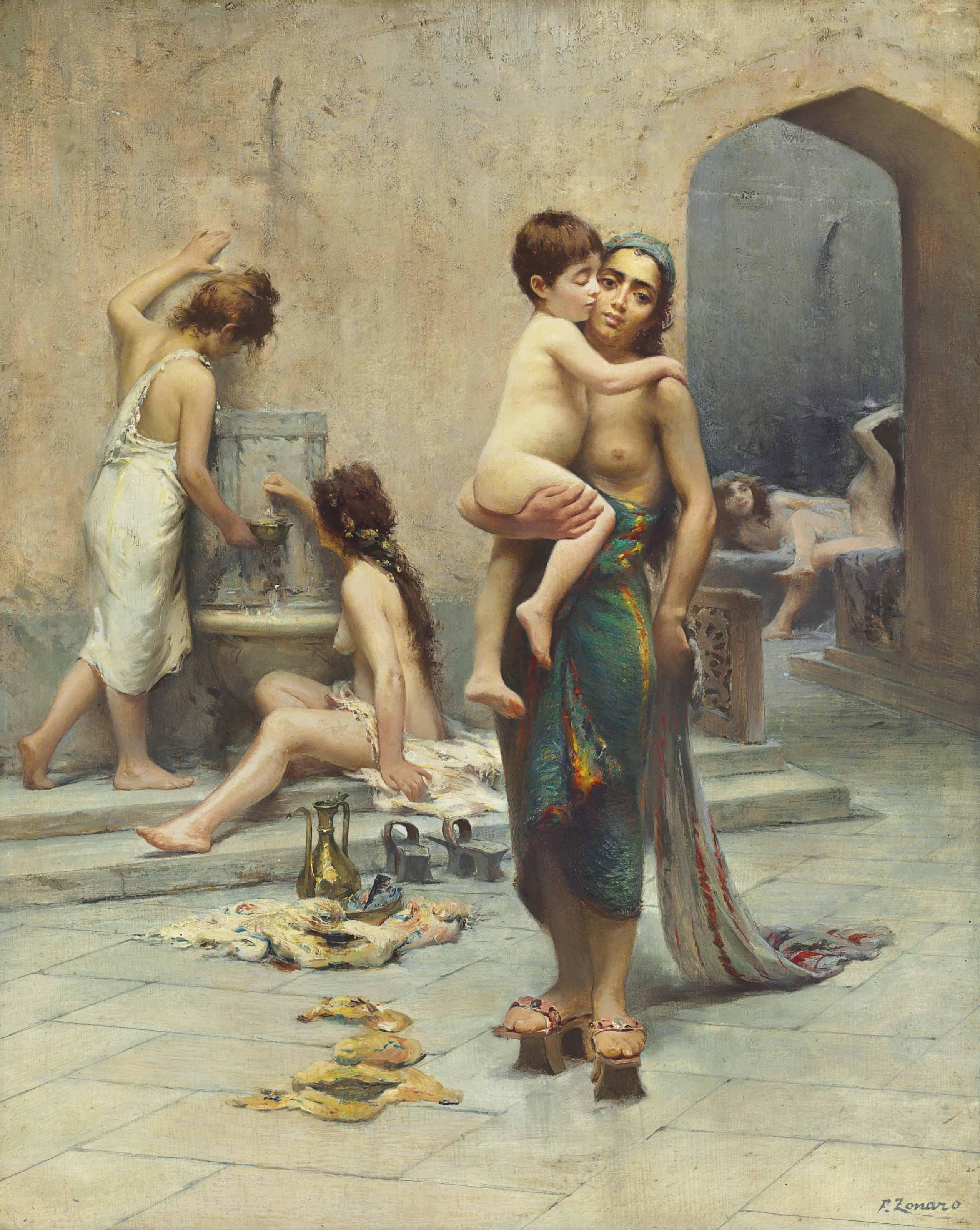 Fausto Zonaro - Hamam - il bagno