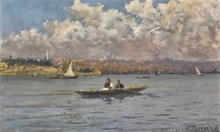 Fausto Zonaro - Italian constantinople From The Bosphorus