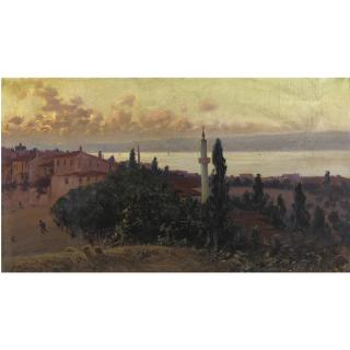 Fausto Zonaro - Italian sunset Over The Bosphorus