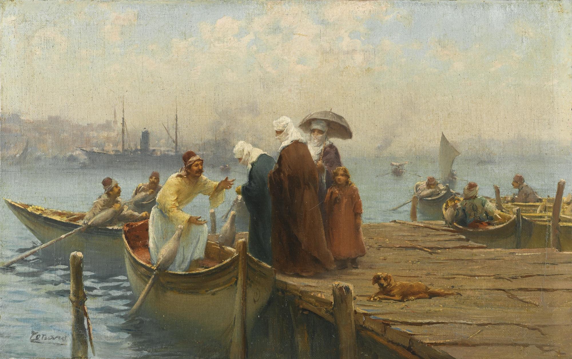 Fausto Zonaro - Italian the Embarkation, Constantinople