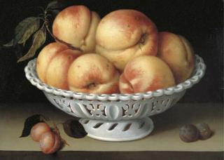 Fede Galizia - Peaches In A Pierced White Faience Basket