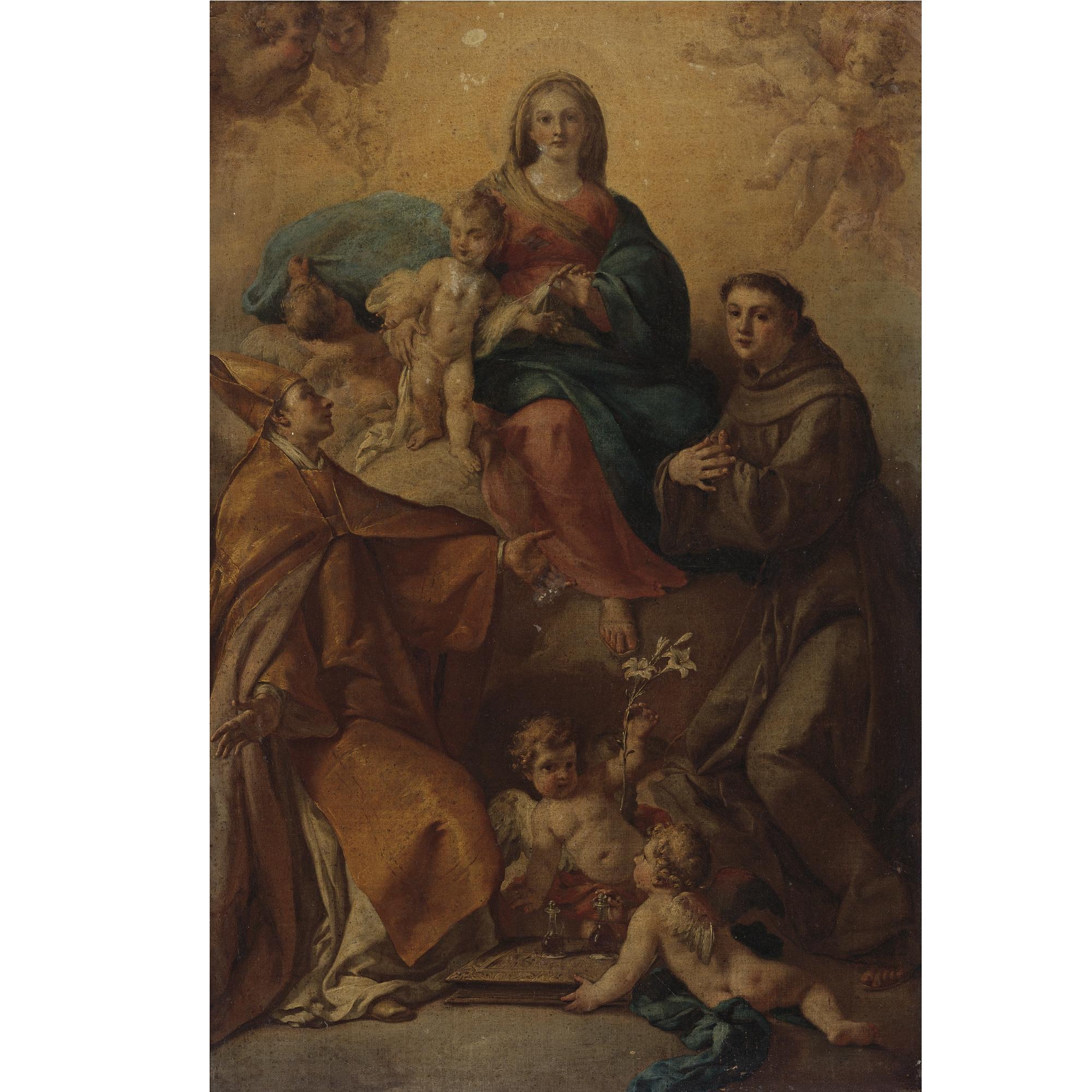 Fedele Fischetti - The Madonna And Child With Saints Anthony Of Padua And Januarius