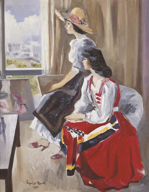 Federico Aguilar Alcuaz - Two young girls in an interior