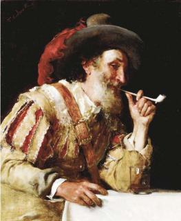Federico Andreotti - A Distinquished Cavalier Smoking a Pipe