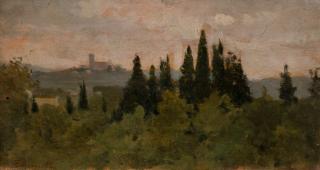 Federico Andreotti - Paesaggio con borgo sullo sfondo