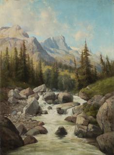 Federico Ashton - Torrente con montagne sullo sfondo