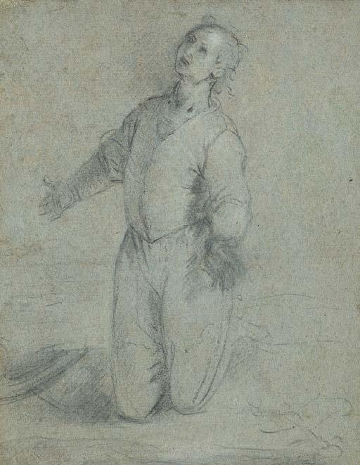 Federico Barocci - A Kneeling Garzone Looking Up To The Left
