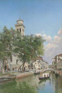 Federico Del Campo - Gondolas On A Venetian Canal