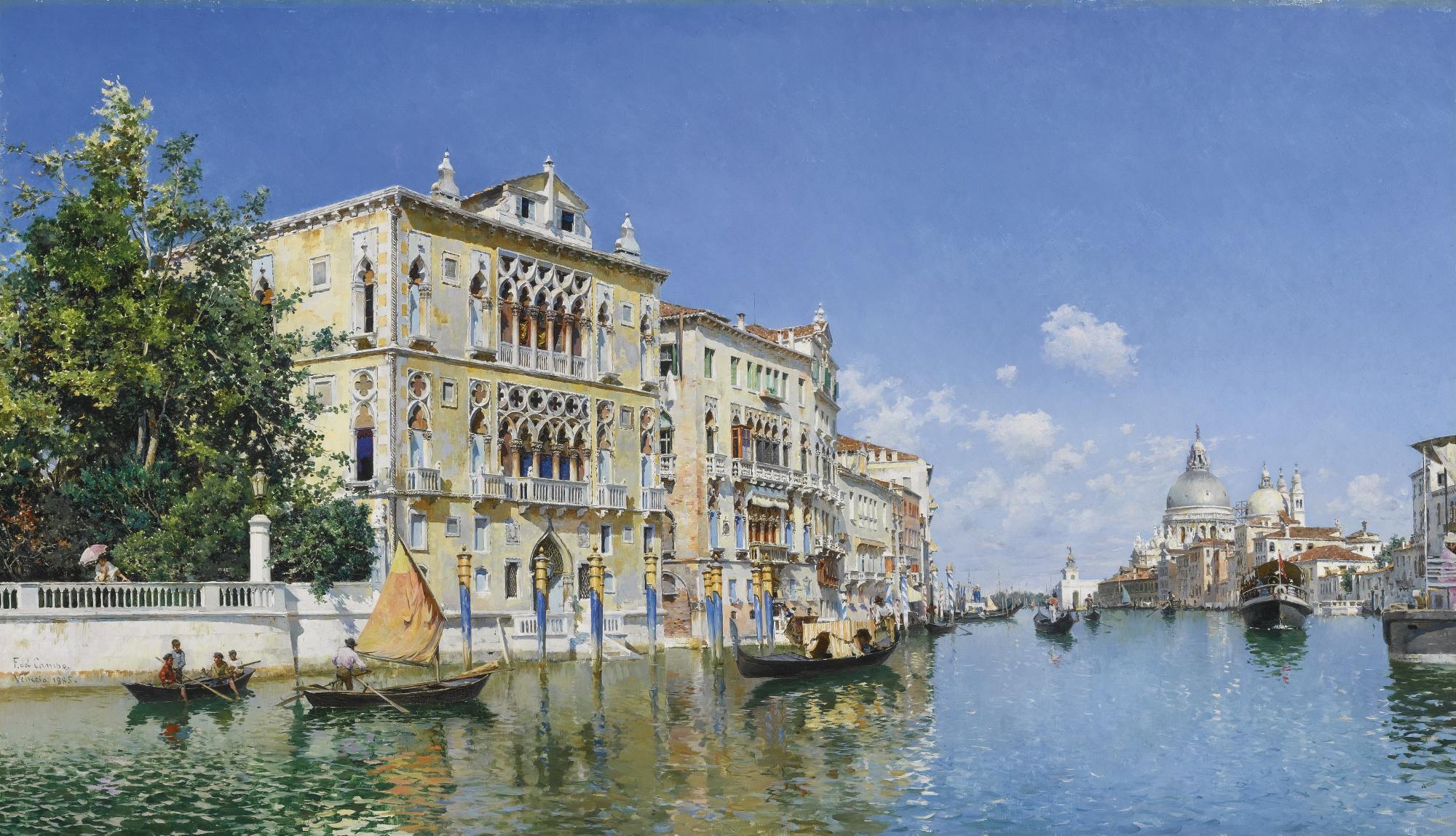Federico Del Campo - Peruvian a View Of The Grand Canal With The Palazzo Cavalli-Franchetti