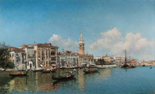 Federico Del Campo - The Grand Canal, Venice with St. Mark\'s campanile in the background