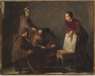 Federico Faruffini - Il Cardinale Ascanio Sforza esamina il progetto