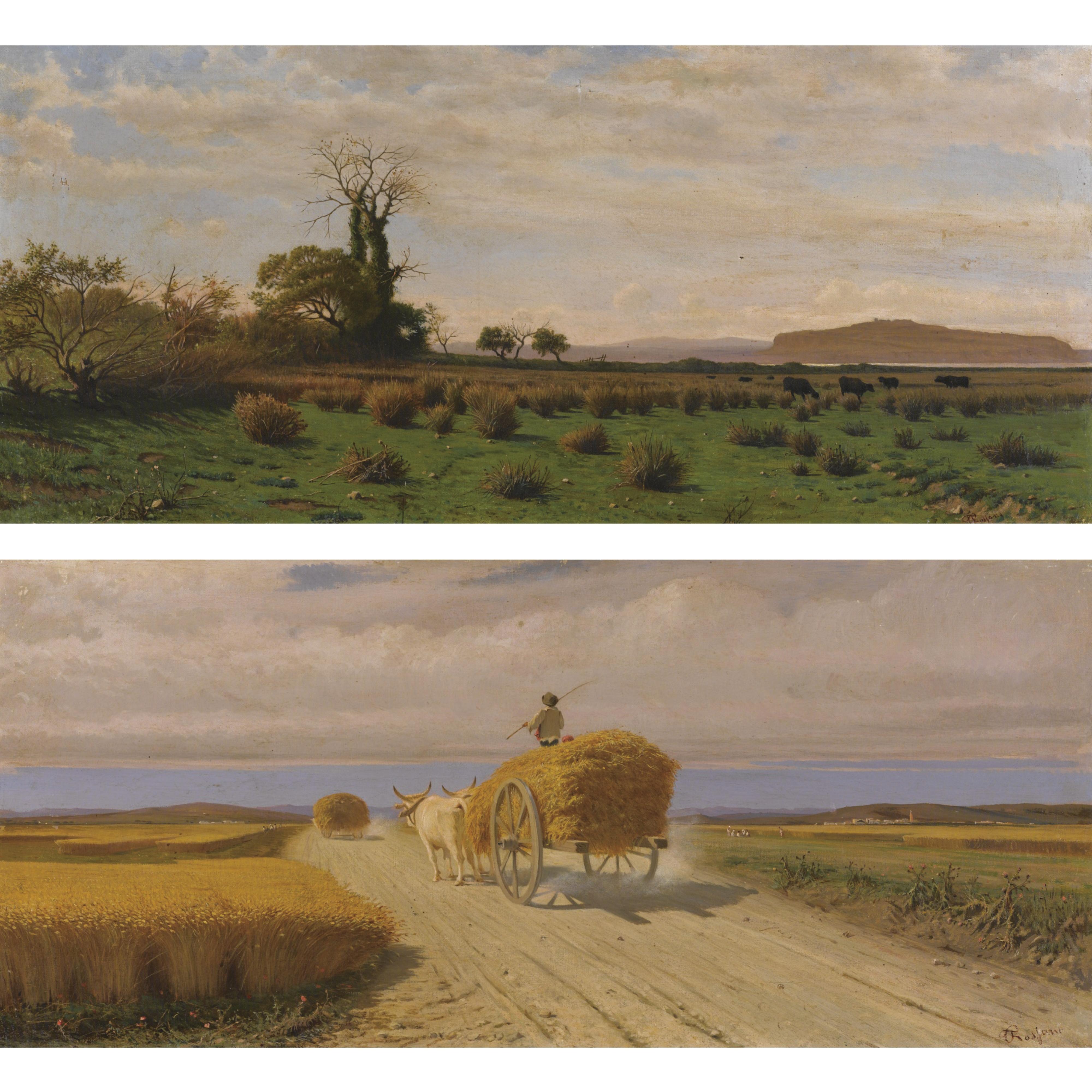 Federico Rossano - Campi Flegrei, Paesaggio Con Bufali; Campo Di Grano