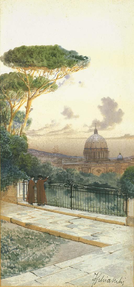Federico Schianchi - Veduta Di Roma Con San Pietro