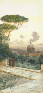 Federico Schianchi - Veduta Di Roma Con San Pietro