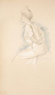 Federico Zandomeneghi - Femme agrafant son corsage