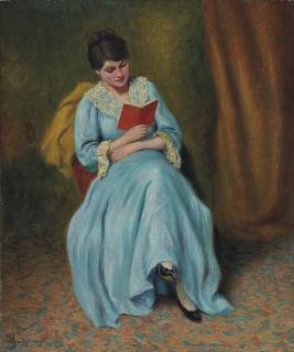 Federico Zandomeneghi - Femme en bleu qui lit