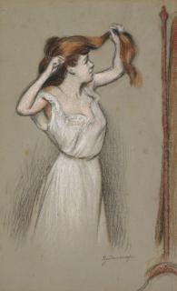 Federico Zandomeneghi - Italian femme Qui Se Coiffe