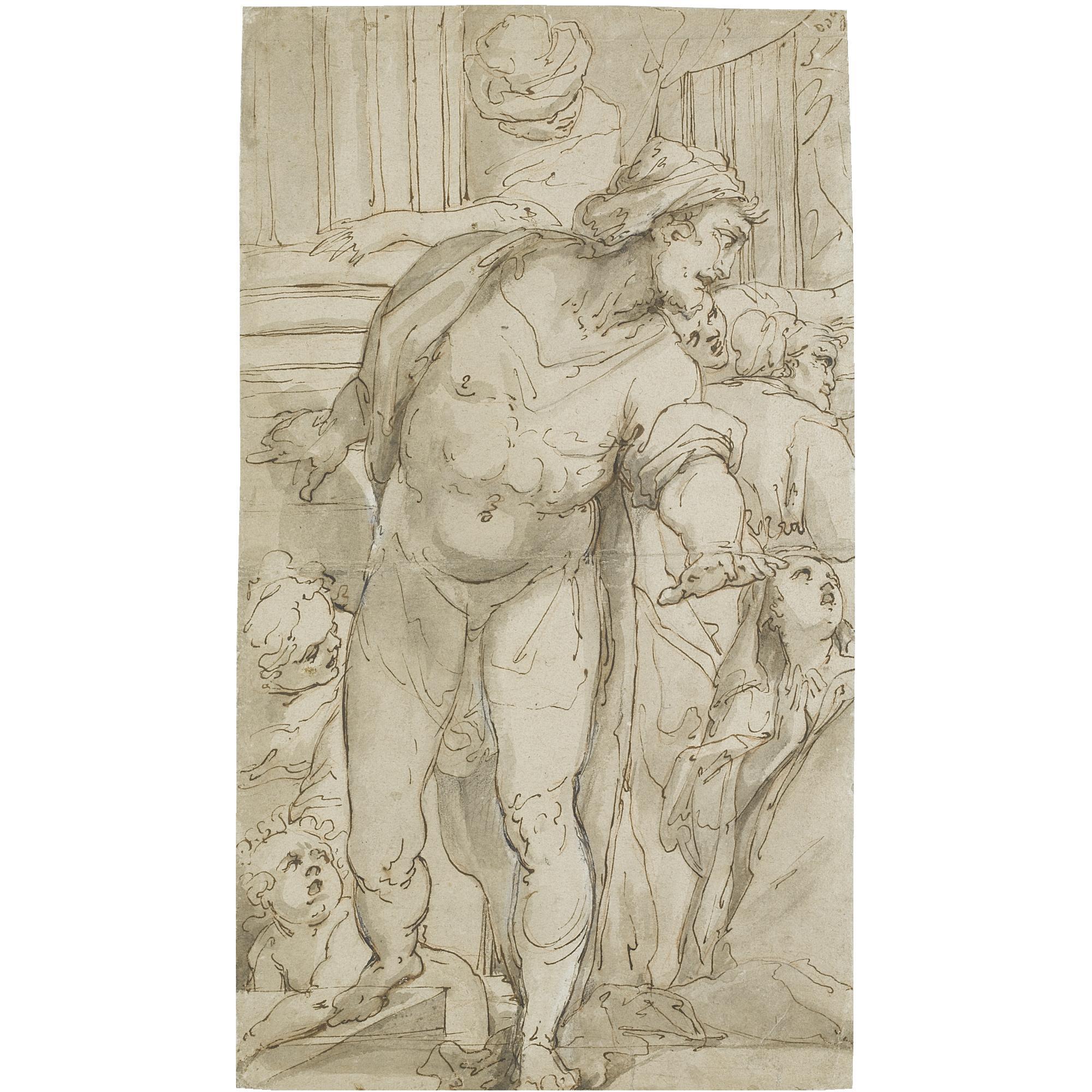 Federico Zuccaro - Study For A Group Of Onlookers