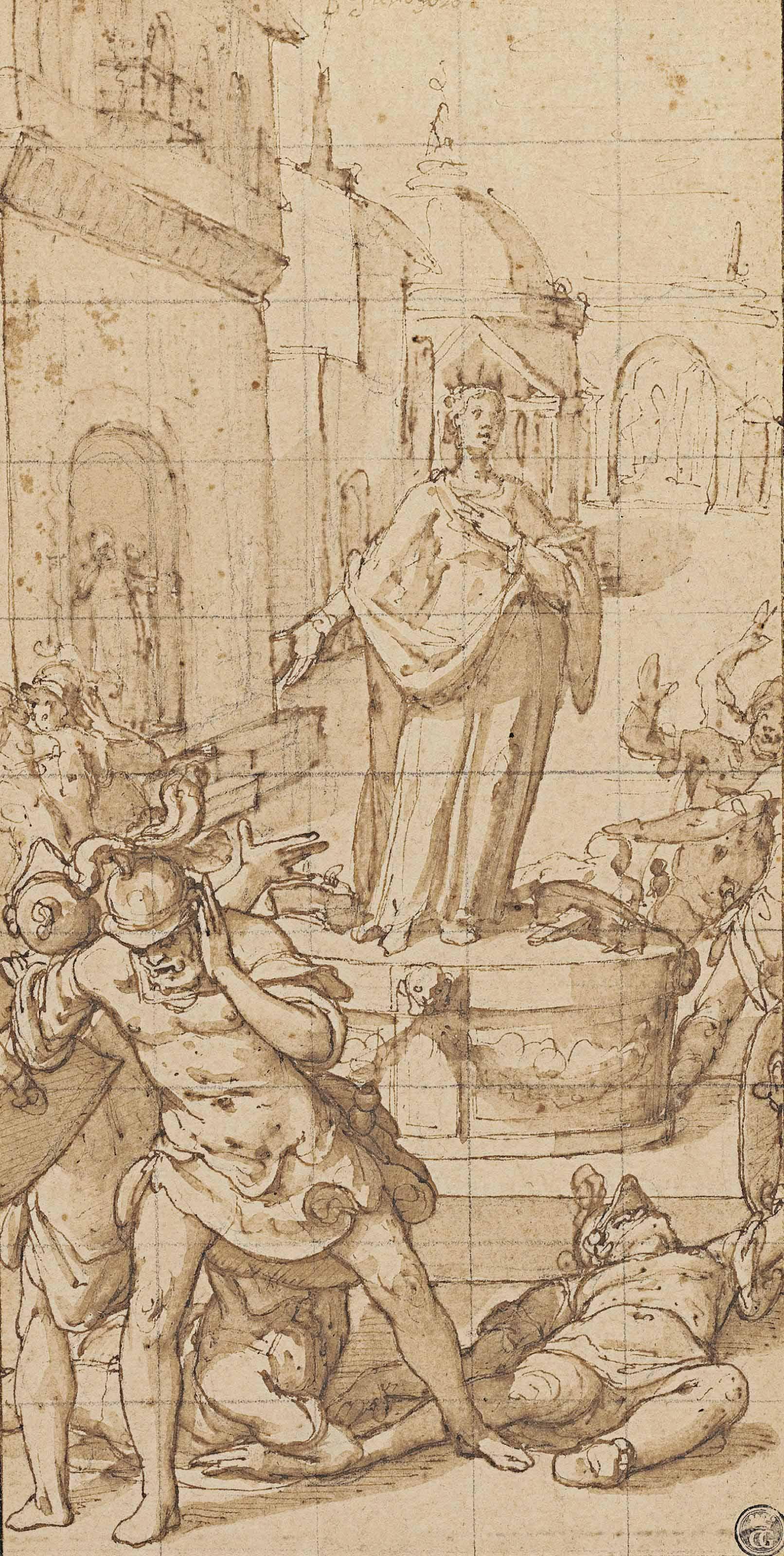 Federico Zuccaro - The Martyrdom Of Saint Catherine Of Alexandria: The Miracle Of The Breaking Wheel