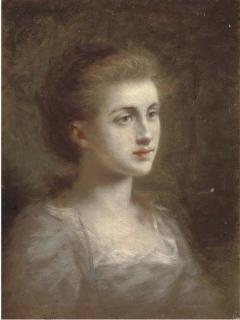 Fedor Petrovich Chumakov - Portrait of A Young Lady, Bust-Length, In A Grey Dress