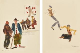 Fedor Semenovich Bogorodsky - Two Works From The Series Circus In Berlin And In The Café, Berlin