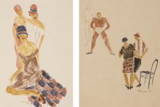 Fedor Semenovich Bogorodsky - Two Works From The Series In The Café, Berlin