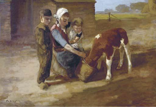 Fedor van Kregten - Feeding the little calf