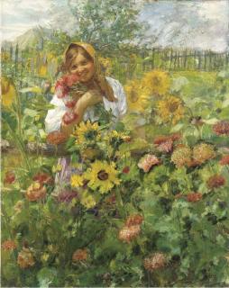 Fedor Vasil\'Evich Sychkov - Girl in a Flower Garden