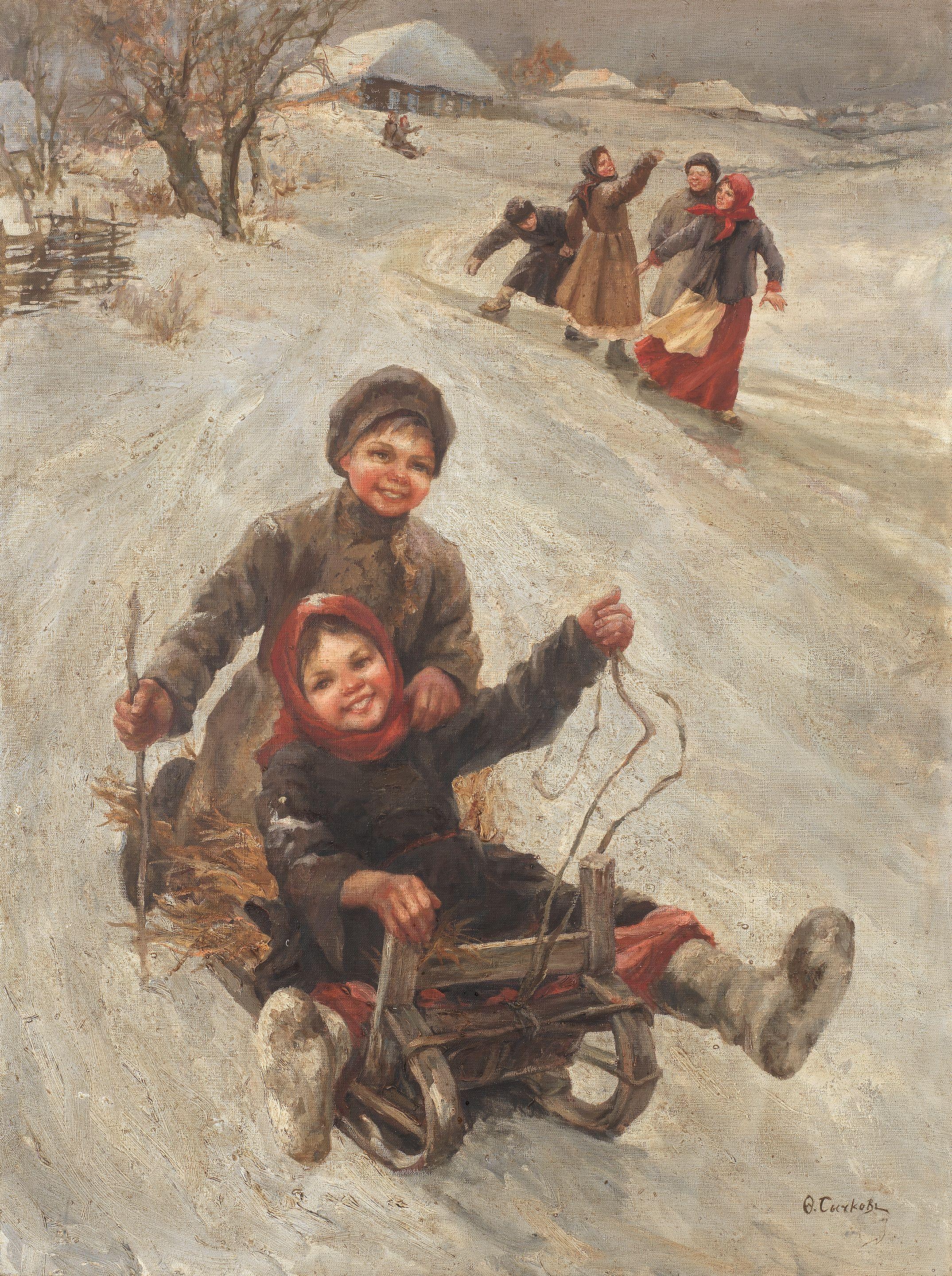 Fedot Vasilievich Sychkov - Children sledding