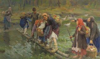 Fedot Vasilievich Sychkov - Difficult River Crossing