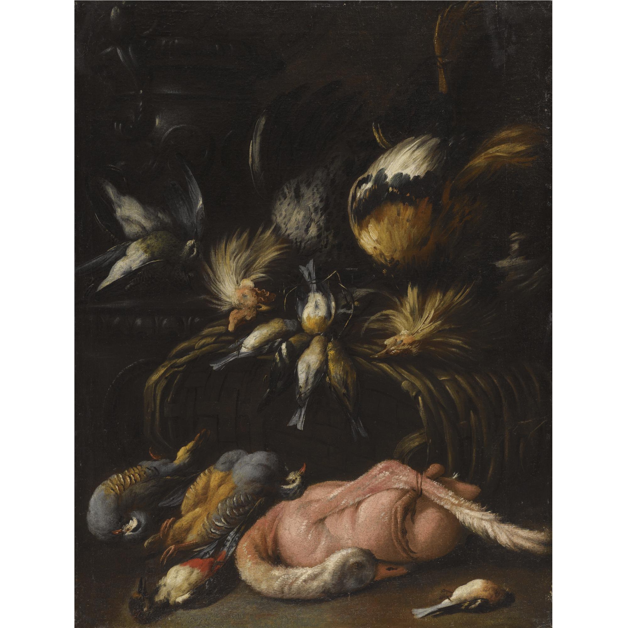 Felice Boselli - A Still Life With Dead Game, Including A Brace Of Partridge, A Plucked Goose And Several Songbirds