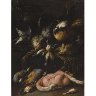 Felice Boselli - A Still Life With Dead Game, Including A Brace Of Partridge, A Plucked Goose And Several Songbirds