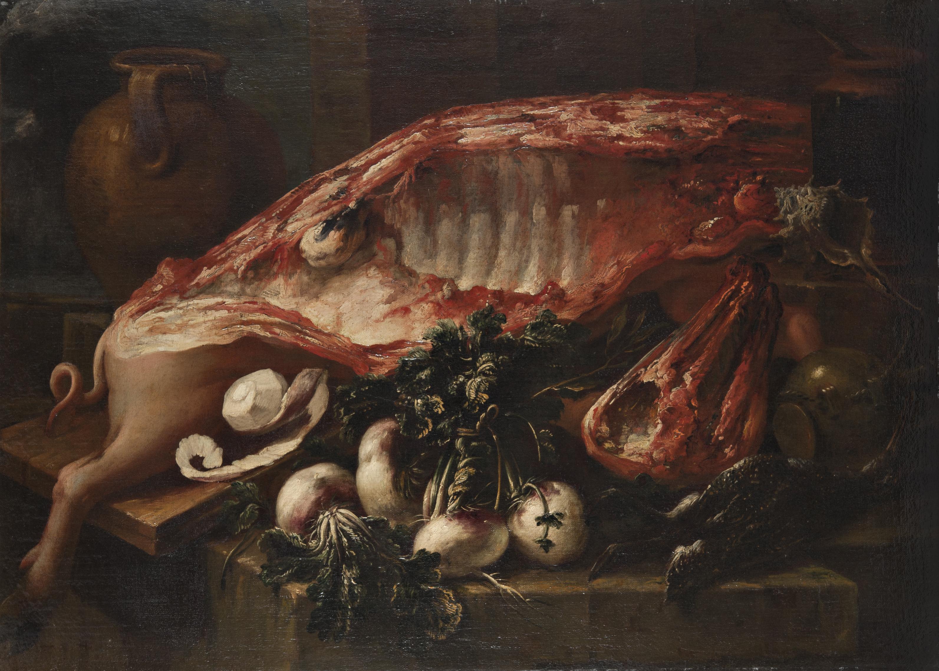 Felice Boselli - Mezzina di maiale, rape, limone, uccello e suppellettili