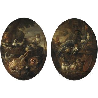 Felice Boselli - Nature Morte Con Volatili E Figure