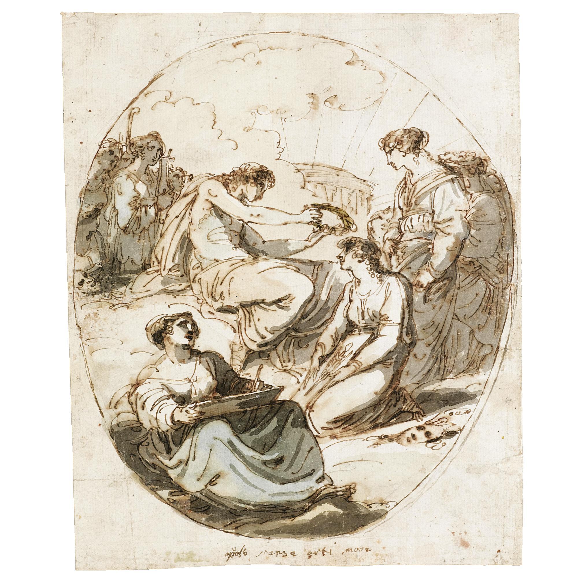 Felice Giani - A Design For Decoration With Apollo Crowning The Arts