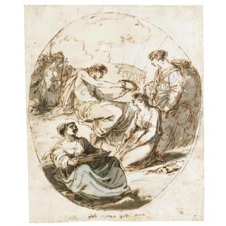 Felice Giani - A Design For Decoration With Apollo Crowning The Arts